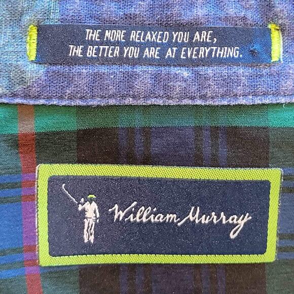 William Murray Mens Shirt Medium Short Sleeve Button Up Golf Watermelon Cocktail - Picture 9 of 11